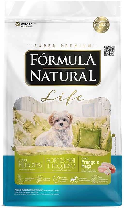 FÓRMULA NATURAL LIFE, CÃES FILHOTES RAÇAS MINI/PEQ (10,1KG)