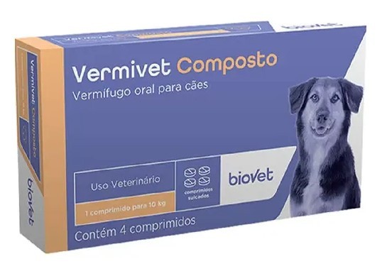 VERMIVET COMPOSTO 600 MG COM 4 COMP