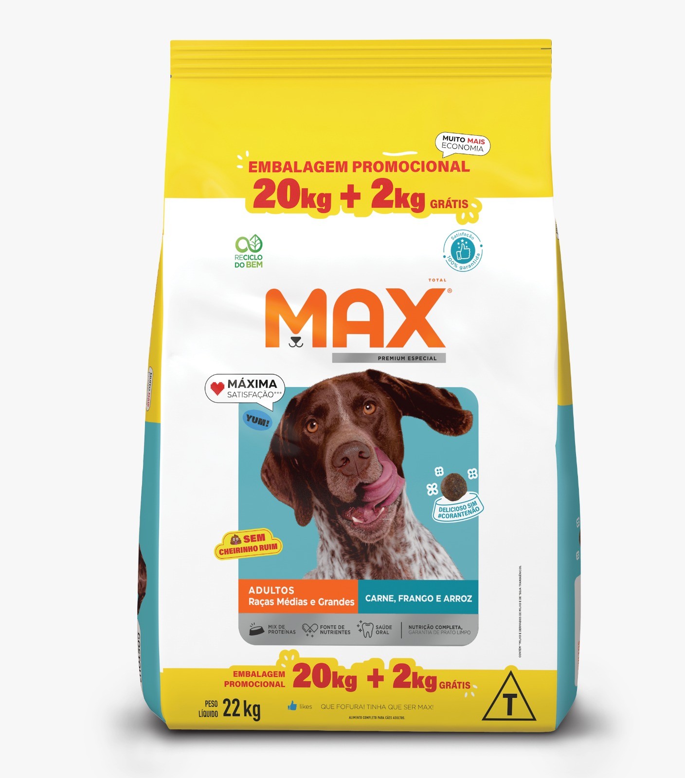 MAX CAES AD CARNE FRANGO ARROZ 22KG BB