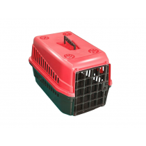 CAIXA DE TRANSPORTE  PARA CÃES E GATOS GRANDE VERMELHA N.3