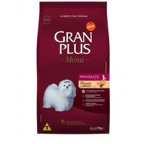 RAÇÃO GRAN PLUS MENU MINI ADULTO FRANGO/ARROZ SC 15 KG