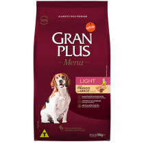 RAÇÃO GRAN PLUS MENU CÃO ADULTO LIGHT MÉDIO GRANDE SC 15 KG