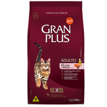 RAÇÃO GRAN PLUS GATO ADULTO PACOTE INDIVIDUAL SALMÃO/ARROZ 10,1KG