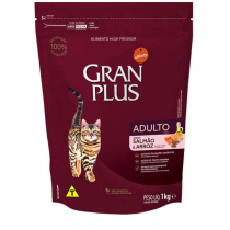 RAÇÃO GRAN PLUS GATO ADULTO SALMÃO/ARROZ 1 KG