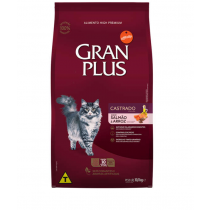 RAÇÃO GRAN PLUS GATO ADULTO PACOTE INDIVIDUAL CASTRADO SALMÃO/ARROZ 10,1KG