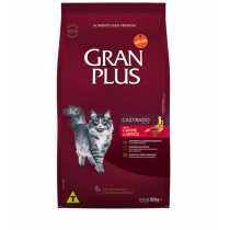 RAÇÃO GRAN PLUS GATO CASTRADO CARNE SC 10,1KG