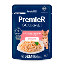 RAÇÃO ÚMIDA PREM GOURMET GATOS FIL FGO 70 G