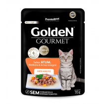 RAÇÃO ÚMIDA GOLDEN GOURMET GATOS AD ATUM 70 G