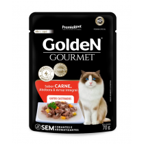 RAÇÃO ÚMIDA GOLDEN GOURMET GATOS AD CAST CARNE 70G