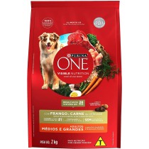 PURINA ONE ADULTO MEDIO E GRANDE FRANGO/CARNE 2KG