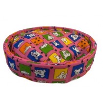 CAMA POP REDONDA M - DOGS COLORIDO COM ROSA