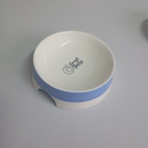 COMEDOURO CERAMICA CURVO 200 ML AZUL