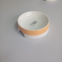COMEDOURO CERAMICA CURVO 200 ML LARANJA