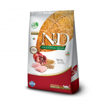 RAÇÃO N&D ANCESTRAL GRAIN GATOS ADULTOS - FRANGO, ROMÃ, AVEIA E CEVADA (1,5KG)