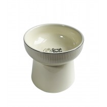 COMEDOURO CERAMICA ALTO BEGE 250ML