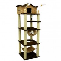 ARRANHADOR CASTELO PEL LISA MARRON/BEGE 60X60X197CM