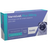 VERMIVET PLUS 330MG COM 2 COMPRIMIDOS