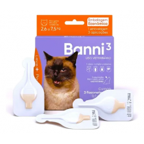 BANNI 3 GATOS de 2,6kg a 7,5kg  C/ 3 FLACONETES 90 ML