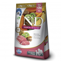 ND TROPICAL SELECTION, CÃES ADULTO, MEDIUM MAX - SUÍNO (10KG)