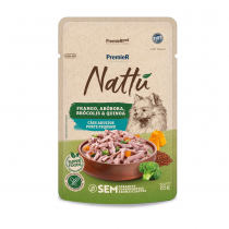 SACHÊ PREMIER NATTU, CÃES ADULTOS PORTE PEQUENO - FRANGO, ABÓBORA, BRÓCOLIS E QUINOA (85G)