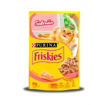 FRISKIES SACHÊ PARA GATOS ADULTOS SALMÃO AO MOLHO 85G